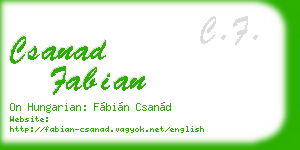 csanad fabian business card